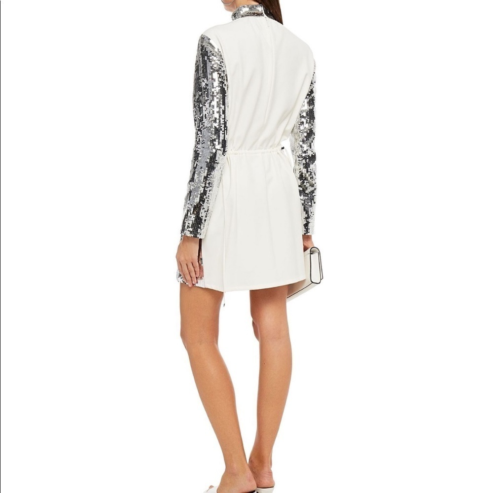 Tibi- Sliver Sequin Drawstring High Neck Contrast… - image 4
